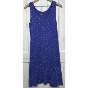 GUDRUN SJODEN Purple Green Lyocell Dress Polka Dot Midi Cottage Lagenlook M